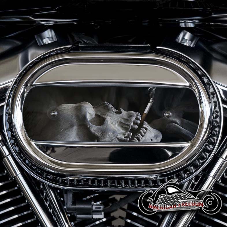 Harley Davidson M8 Ventilator Insert - Smoking Skeleton
